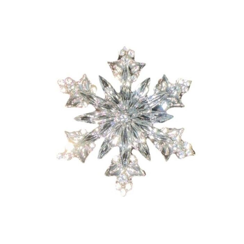 Fashion Christmas Shiny Clear Snowflake Brooch Accessory Holiday